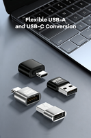 Adaptateur Mini USB 2.0 Type C OTG pour transfert de données, convertisseur USB C mâle vers USB-A femelle, connecteur de charge pour téléphone et casque