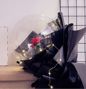 Globos Decorativos con Forma de Flor, Globos LED Reutilizables con Tiras LED, Ramo de Rosas Redondas Transparentes, Bola <span class=keywords><strong>Bobo</strong></span> - Product Image 3