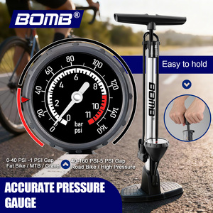 Bomba de Aire Manual para Bicicleta de Montaña BOMB, Bomba de Bicicleta Portátil con Manómetro - Product Image 1