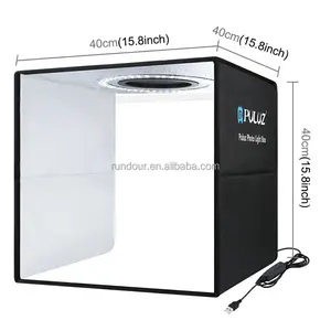 Caja de estudio fotográfico de PU 5041b, anillo de luz LED para foto, Kit de tienda de grabación de escritorio, Fondo de fotografía de 6 / 12 colores