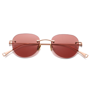 Gafas de Sol Ovaladas sin Montura, Lentes de Espejo Rojas, Ligeras, Unisex, Estilo Casual para Adultos - Product Image 5