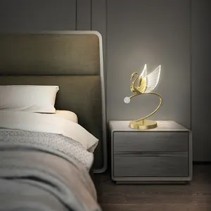 СВЕТОДИОДНЫЙ ночник в виде лебедя, 3D настольная лампа для сна, домашний декор, рождественские светодиодные светильники с кристаллами, ночники, освещение, настольная лампа