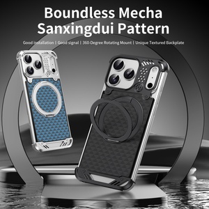 เคสโทรศัพท์แม่เหล็กไร้ขอบโลหะอะลูมิเนียมขั้นสูงสำหรับ iPhone 17 13 14 15 16 Pro Max พร้อม 360 °   ฝาครอบกันกระแทกแบบมีขาตั้ง - Product Image 5
