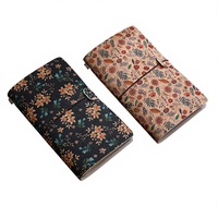 Carnet de voyage rétro à feuilles mobiles, bloc-notes, papeterie compacte et portable, planificateur créatif, cadeau pour filles, couverture en polyuréthane