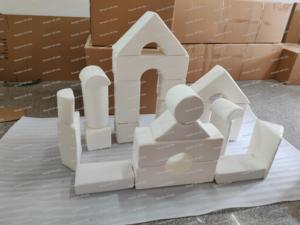 Équipement de jeux de gymnastique sensorielle intérieur/extérieur mignon blanc Beige gris bébé apprentissage blocs de jeu doux Cubes de château <span class=keywords><strong>pour</strong></span> la récréation - Product Image 5