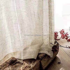 Rideau en polyester de style <span class=keywords><strong>japonais</strong></span> Wabi-Sabi, texture de <span class=keywords><strong>lin</strong></span> <span class=keywords><strong>naturel</strong></span>, pour la décoration du salon et de la chambre à coucher, draperies transparentes - Product Image 3
