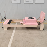Equipo de Pilates Comercial Blanco, Reformer de Madera, Cama Reformer con Núcleo de Madera, Máquina de Madera de Arce, Reformer de Pilates para Estudio de Pilates
