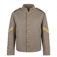 Veste d'hiver imperméable 100 % laine à col montant, style uniforme vintage, simple boutonnage, personnalisable OEM pour homme