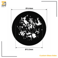 Verre Gobo vierge résistant aux hautes températures avec revêtement noir et argent pour projecteur LED et applications Gobo noir et blanc personnalisées