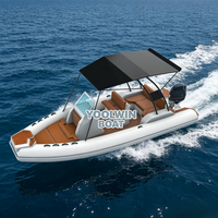 Yacht de sport en gros 580, coque en aluminium, Hypalon, bateau semi-rigide haute vitesse avec moteur hors-bord pour la navigation