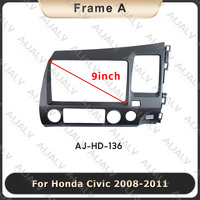 Hochwertiges 9-Zoll-Gunmetal-Grau Horizontales Einbau-Innenausstattungs-Upgrade-Kit für Honda Civic 2008-2011 RHD Auto-Umbau-Zubehör
