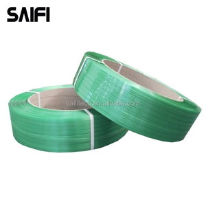 Green Embossed <strong>Plastic</strong> Strapping PET Packing Bricks Timbers 16mm Width Green Pet <strong>Plastic</strong> <strong>Strip</strong> - Product Image 2