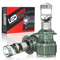 HYNBYZJ Auto 24V Phare de voiture H4 à double lentille LED, lentille d'éclairage automobile H7, 140W 18000LM, feux LED pour voiture 12V Projecteur