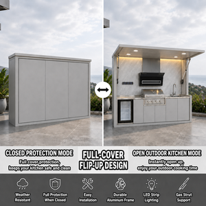 <span class=keywords><strong>Cucina</strong></span> da Esterno Pieghevole con Illuminazione a LED e Armadietti Sottopiano, Modalità di Trasporto Compatta, per Terrazze di Case al <span class=keywords><strong>Lago</strong></span> - Product Image 5