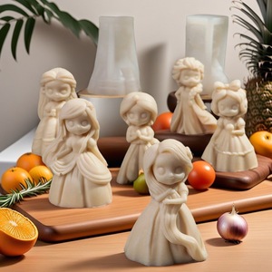 Cartoon Princess Plaster Silicone <b>Mold</b> Girl Doll <b>Candle</b> <b>Mold</b> Diffuser Ornament DIY Craft Kit - Product Image 1