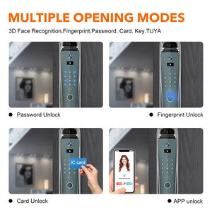 Cerradura de Puerta con Reconocimiento Facial, Escáner Biométrico de Huellas Dactilares Totalmente Automático, Escáner Ocular, Cerradura de Puerta Inteligente con Cámara - Product Image 6