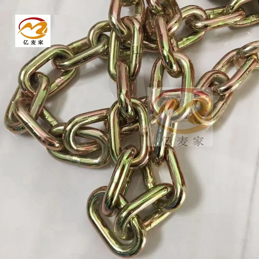 5/16 YMJ "3/8" 1/2 "1/4" noi tipo catena saldata in lega di acciaio giallo zinco G70 catena di trasporto catena di ancoraggio