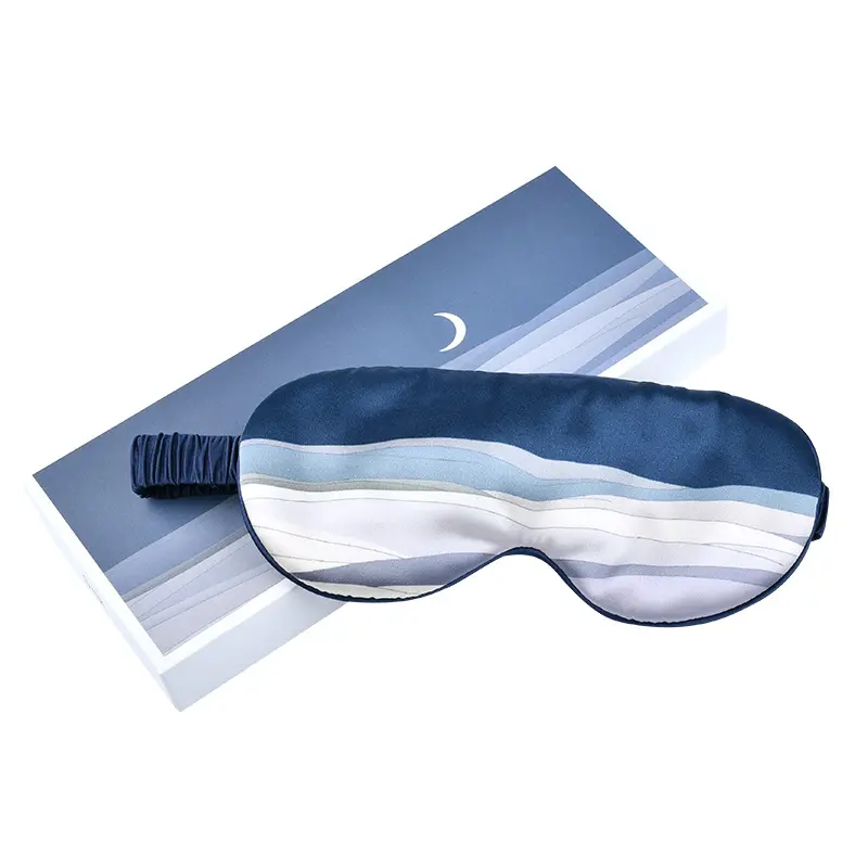 Моющаяся индивидуальная цифровая маска для глаз из 100% шелка тутового шелкопряда с регулируемым ремешком