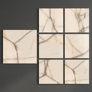 Azulejos de Porcelana Esmaltada con Aspecto de Piedra Natural Color Piedra Marrón, Acabado Brillante Premium, 32x32 Pulgadas - Product Image 5