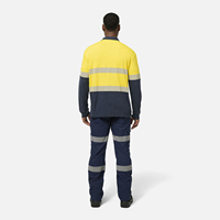 Polo da Lavoro Estivo per Uomo, Resistente, Alta Visibilità, con Inserti e Nastro FR