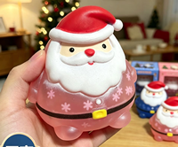 Boîte cadeau de Noël, jouets anti-stress mignons du Père Noël, jouets pour enfants, jouets amusants, jouets éducatifs, cadeaux de fête, TPR, faible MOQ
