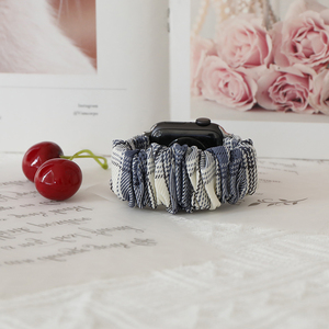 Cinturino elastico Scrunchie in tessuto stampato modello moda per cinturino di ricambio <span class=keywords><strong>Apple</strong></span> <span class=keywords><strong>Watch</strong></span> 38mm 40mm 42mm <span class=keywords><strong>44mm</strong></span> - Product Image 5