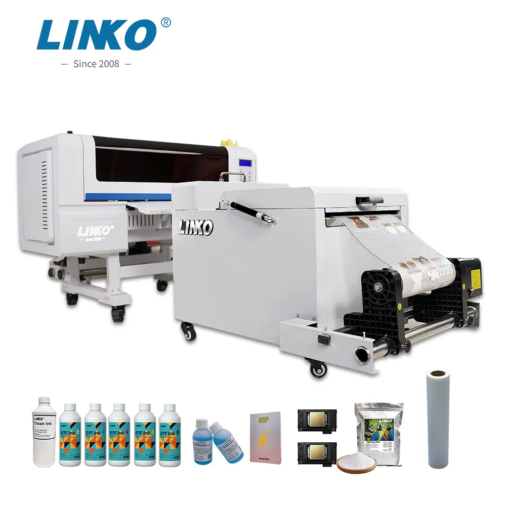 LINKO 34% de descuento A3 DTF impresora máquina de impresión Dual XP600 cabezas DTF impresora A3 DTF impresora de película para impresión de camisetas