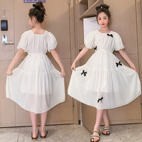 Vestido de Verano Estilo Princesa Hasta la Rodilla para Niñas, Traje de Playa para Niñas Grandes