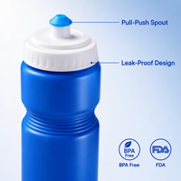 Bouteille d'eau de sport en plastique sans BPA de haute qualité avec bec verseur à pression, anti-fuite, pour le cyclisme, les cadeaux promotionnels et le fitness