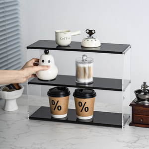 Rak Cangkir Akrilik Stainless Steel untuk Meja, Organizer Mug Kopi, Stand Pajangan Minimalis, Unit Rak Bertingkat, Restoran - Product Image 3