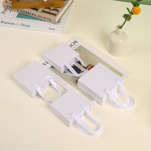 Caja <span class=keywords><strong>de</strong></span> Cartón Blanca con Cajón Deslizante para Joyería, Caja <span class=keywords><strong>de</strong></span> Embalaje <span class=keywords><strong>de</strong></span> Lujo para Anillos y Aretes, Caja <span class=keywords><strong>de</strong></span> Joyería Cuadrada Resistente - Product Image 1