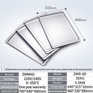 أفران تجارية بأربعة صواني، معدات مخابز، فرن كهربائي بالحمل الحراري مع وظيفة البخار، أفران للتحميص والخبز - Product Image 3