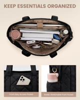 Sac fourre-tout matelassé LOVEVOOK 15,6 17 pouces pour femme, sac à main pour ordinateur portable, grande capacité, sac de travail, sac à bandoulière pour le bureau
