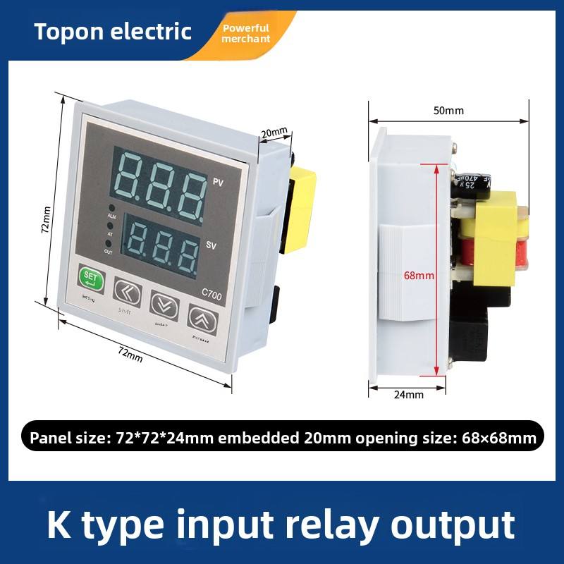 Thermostat ABS Material 72*72*40mm PID Temperature Controller Digital Display 1 Accuracy OEM ODM TUOBANG REX-C700