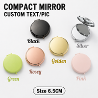 Miroir compact en métal moderne gravé sur mesure, cadeau de mariage personnalisé, miroir de maquillage pour demoiselle d'honneur avec nom, monogramme, date, logo