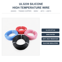 Fil de silicone flexible résistant à l'huile haute température UL3239 AWG22 200-3000V, fil électronique AWM en cuivre étamé pour LED
