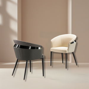 Chaise simple de style occidental en acier au carbone sans roues de forme ronde adaptée aux restaurants et aux hôtels - Product Image 6