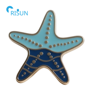 Pin de Solapa Personalizado de Estrella de Mar, Broche Esmaltado de Estrella de Mar, Recuerdo Marino de Playa - Product Image 2