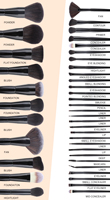 YDINI set kuas Makeup profesional, sikat make up set nama merek 40 buah/set
