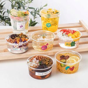 CJF Manufacturer Custom Logo Silk Screen Printed Clear PET <b>Plastic</b> Coffee <b>Cups</b> & Bowls 16oz/24oz for Coffee Juice Tea - Product Image 3