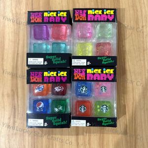 Juguete Antiestrés Schylling Nice Cube de 1 Pulgada (2.5 cm), 4 Piezas, Azul, Rosa, Morado, Maltosa, Needoh Squishy Ice Cube - Product Image 1