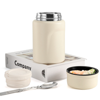 Olerd - Thermos à soupe portable en acier inoxydable 304 sans BPA, avec cuillère en acier inoxydable et couvercle anti-fuite