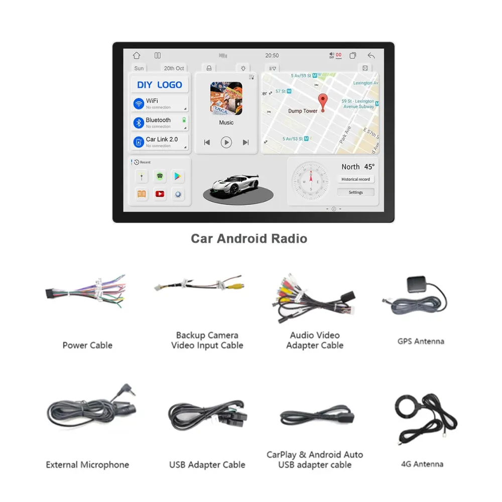IPS 7870 13 inch 2k Android 13 GPS Navigation 5G WiFi 3D Car DVD Radio Multi UI Theme System Multimedia Playerr
