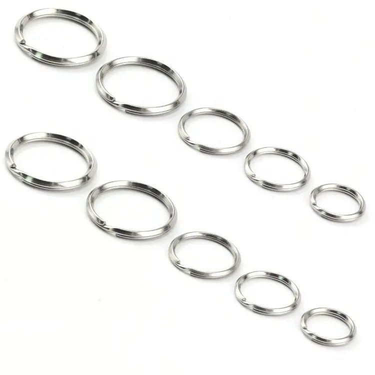 stainless steel/iron DIY keyring high polished metal split ring flat style key chain