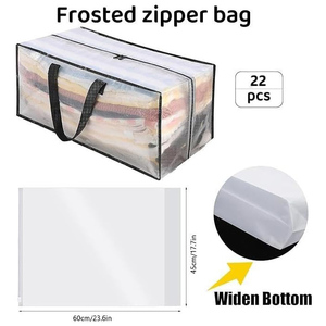 Clear Heavy Duty Polypropylene Eco-Friendly <b>Foldable</b> Extra Large Storage <b>Bags</b> Backpack Straps Strong Handles Zippers Living Room - Product Image 3