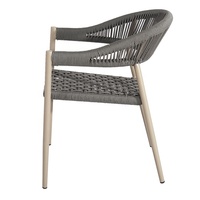 table basse et chaises empilable moderne patio café 4 pièces mobilier de salle à manger extérieur corde de jardin en aluminium