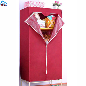 QIDA Metal Almirah Modern Fabric Assemble Bedroom Cloth <strong>Wardrobe</strong> <strong>Portable</strong> Metal Foldable <strong>Wardrobe</strong> - Product Image 6