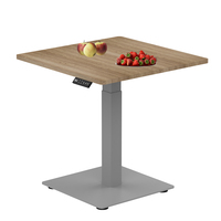 Table basse de bureau électrique personnalisée à un seul pied et une colonne Table basse de bureau motorisée à hauteur réglable carrée