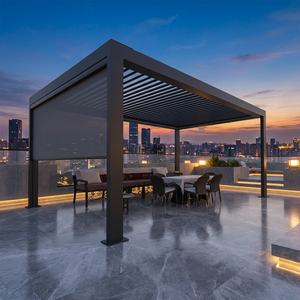 Hot <strong>Sale</strong> 3x4 Bioclimatic Motorized Aluminium Pergola Powder Coated Frame Louvered Roof System APP Control Eco-Friendly Balcony - Product Image 6
