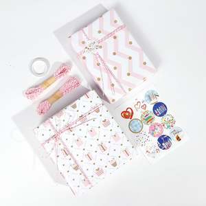 80g Disposable Coated Silicone Virgin Shiny <b>Pink</b> Glossy Art <b>Paper</b> Gift <b>Wrap</b> Dots - Product Image 6